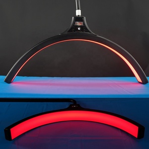 Lampada da Pavimento a Mezzaluna per Unghie, 28 Pollici, Alta Luminosità 62W, con Supporto per Telefono e Telecomando - Product Image 5