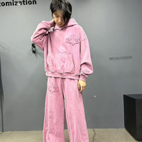 Ensemble sweat à capuche et pantalon large de haute qualité, vente en gros, design oversize, matière confortable, taille ajustable