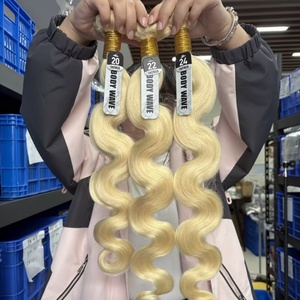 Estensioni di Capelli Umani Ricci Profondi Biondi 613 di Grado 12A, Vendita all'Ingrosso <span class=keywords><strong>per</strong></span> Halloween, 100g <span class=keywords><strong>per</strong></span> Confezione, Super Double Drawn - Product Image 4