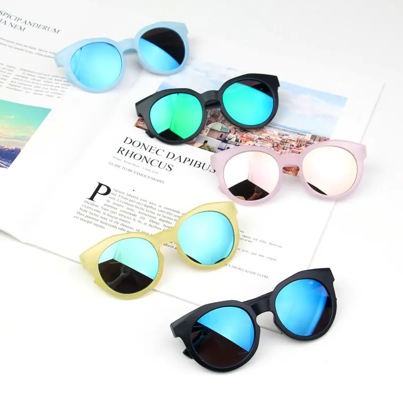 Kids Sunglasses Colorful Reflective Mirror Sunglasses Children Boy Girl Baby Uv400 Protection Eyewear