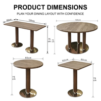 Ensemble de mobilier de restaurant commercial de luxe moderne en gros : banquette carrée en cuir beige avec tables et chaises en noyer