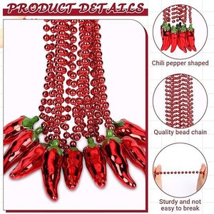 Collier de perles en forme de piment fort pour les décorations de fête du Cinco de Mayo, cadeau du Carnaval du 1er mai du Mexique - Product Image 3