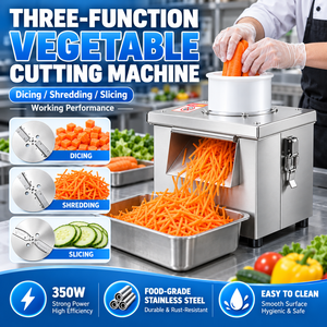 เครื่องหั่นผักอเนกประสงค์ 3 in 1 กำลังไฟ 350 วัตต์ แบบไฟฟ้า สแตนเลส สำหรับร้านอาหาร - Product Image 5