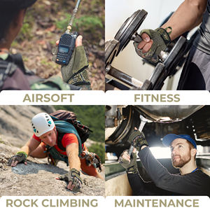 Tres medios dedos Camo caza senderismo pantalla táctil ciclismo motocicleta tiro guantes tácticos TPR guante protector de impacto - Product Image 4