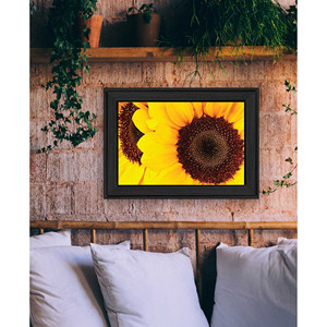 HMS girasole ritratto nero incorniciato in legno legno artigianale arte da parete scatole di legno e segni da parete categoria di prodotto - Product Image 4