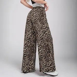 Новые прямые брюки в европейском американском стиле с высокой талией, повседневные свободные брюки с принтом для женщин - Product Image 3