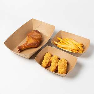 Bandeja de Servir Ecológica de Papel Kraft en Forma de Barco para Aperitivos, Papas Fritas, Pollo, Ensalada, Contenedores para Llevar - Product Image 2