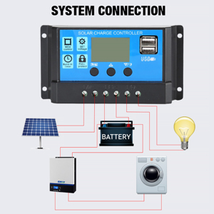 <strong>PWM</strong> Solar <strong>Controller</strong> 12/<strong>24V</strong> Dual USB Output Universal Charging Control Photovoltaic Regulator - Product Image 6
