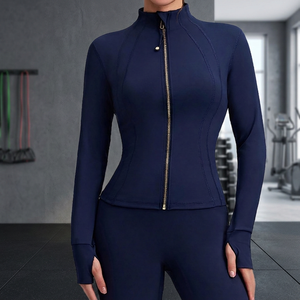 Stock Wholesale Printed Logo <b>Women</b> Horse Riding Base Layer <b>Jacket</b> Tight Long Sleeves Full-length Metal Zipper Breathable - Product Image 3