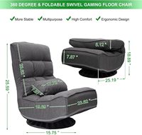 Chaise pivotante de jeu à 360 degrés, canapé de sol réglable, plusieurs positions, avec oreiller, pour salon