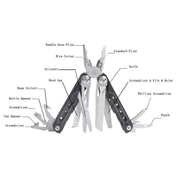 Pince multifonction portable en acier inoxydable pliable 16-en-1 pour le camping en plein air et les situations d'urgence