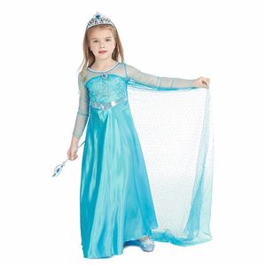 Nuovo Vestito da Principessa <span class=keywords><strong>Frozen</strong></span> per Bambine 2021, Abito Natalizio in Poliestere Fluorescente con Paillettes e Maniche Lunghe - Product Image 3