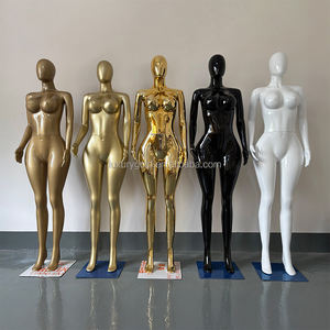 Maniquí de Fábrica China con Cuerpo de Plástico Cromado en Oro y Plata, Forma de Vestido Femenino con Busto Grande Mama África <span class=keywords><strong>para</strong></span> Exhibición de <span class=keywords><strong>Ropa</strong></span> - Product Image 1