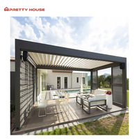 Pergola bioclimatique motorisée à lames orientables en alliage d'aluminium thermolaqué, 100 % étanche, avec garantie de 15 ans