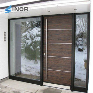 Best Selling Horizontal Door Pivot Modern Entry Turkey <b>Wood</b> Home Use Aluminum Low Price - Product Image 2