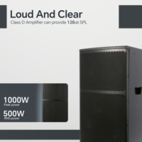 Enceintes en bois Accuracy Pro Audio WHN15D3, 15 pouces, 500 W, système audio professionnel, son actif, enceinte amplifiée
