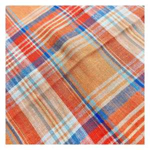 Plaid di lino giallo brillante 175gsm tintura per filati 55% lino 45% <span class=keywords><strong>rayon</strong></span> check <span class=keywords><strong>fabric</strong></span> - Product Image 5