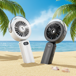 Nuevo Ventilador de Mano Recargable USB Verde y Morado, Ventilador de Verano - Product Image 1