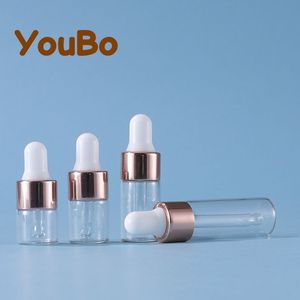 ขวดแก้วหยด YouBo ขนาด 1 มล. 2 มล. 3 มล. 5 มล. สีโรสโกลด์ สำหรับน้ำมันหอมระเหย ตัวอย่าง น้ำมันหอมระเหยแบบพกพา สำหรับอโรมาเธอราพี - Product Image 2