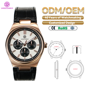 Undecember toptan erkek deri günlük kuvars saat komple takvim kuvars saatler aydınlık ile kol saati - Product Image 1