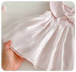 Vestito Estivo 2026 in Cotone a Rete Stile Coreano Dolce e Carino per Neonate, Tutina Principessa a Maniche Corte, Abbigliamento per Bambine - Product Image 4