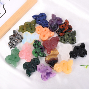 Mini sculptures d'animaux en cristal en gros, figurines de serpent en pierres précieuses naturelles sculptées pour la décoration - Product Image 3