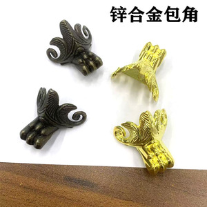 Zinc Alloy Furniture Foot <b>Corner</b> <b>Protector</b> Traditional Design Durable Hardware Accessory For Wooden Box Gift Box Antique - Product Image 5