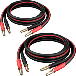 Câble de haut-parleur à double prise banane de longueur personnalisée 1m 2m 5m 10m, câble audio HiFi OFC avec connecteurs plaqués or 24K - Product Image 1