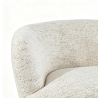 Fauteuil pivotant moderne en tissu bouclé, fauteuil d'appoint incurvé et rembourré, canapé simple rotatif pour salon, hôtel, salle de séjour