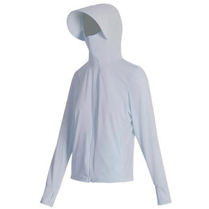 Chaqueta con Capucha de Seda de Hielo para Mujer, Protección Solar UPF50, Transpirable, Cortavientos para Exteriores, Color Sólido, Anti-UV, Manga Larga - Product Image 1