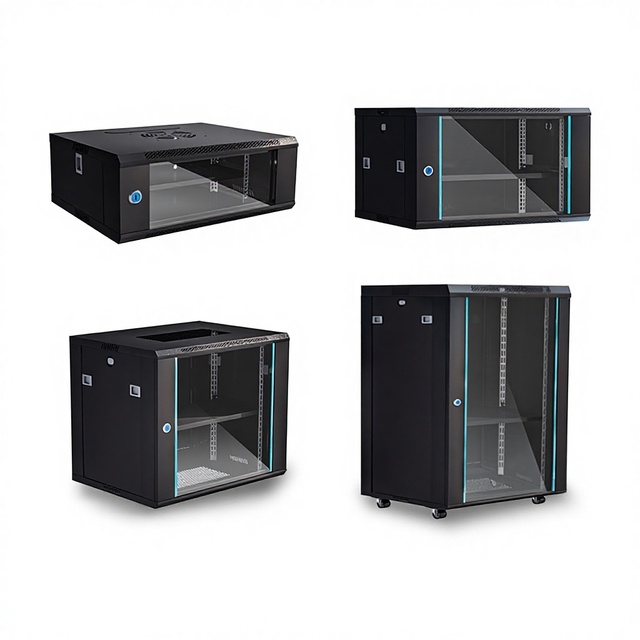 6U/9U Wall-Mounted Small Network Cabinet 12U Assembled 4U Surveillance Switch Equipment 19-Inch Low-Voltage Box Stock