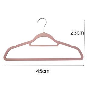 Lot de 50 cintres antidérapants en velours rose durables Ganchos Perchas Para cintres en tissu floqué avec barre d'attache - Product Image 2