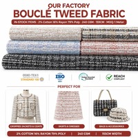 Tissu jacquard tissé teint extensible style Xiang 240g pour manteaux féminins – En stock