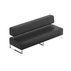 Silla de espera de cuero PU para tres personas, banco de recepción para oficina, hospital, hotel, área de descanso. - Product Image 5