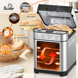 Máquina <span class=keywords><strong>para</strong></span> <span class=keywords><strong>Hacer</strong></span> <span class=keywords><strong>Pan</strong></span> Eléctrica Automática, Sin Gluten, Trigo Integral, 3 Controles de Crocancia 1/1.5/2/2.5LB, Temporizador de 15H, Acero Inoxidable, Fácil de Limpiar - Product Image 3