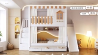 Lit superposé en bois pour enfants de style européen, design château de princesse, maison dans les arbres, lit mezzanine en forme de maison