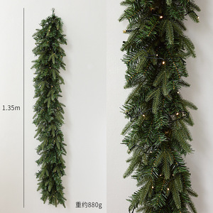 LINGKAI <b>Silver</b> White Christmas Garland Pre-lit Artificial Pine Greenery With Baubles Pinecones for Fireplace Decor - Product Image 6