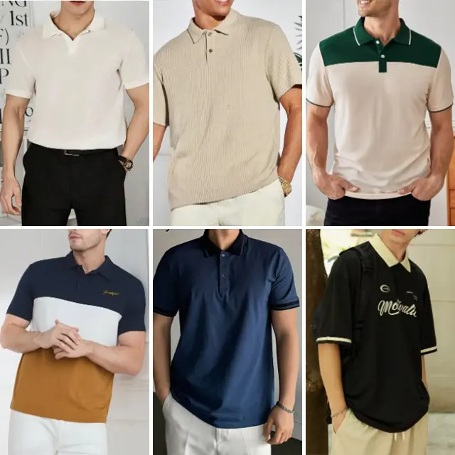 Wholesale 2024 high-quality fashionable polo shirts for men's casual short sleeved sports polo t-shirts randomly shipped