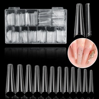Shagelsky — faux ongles longs en forme de cercueil, 500 pièces, accessoires de manucure, vente en gros