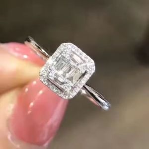 Bague de fiançailles en diamant 0,18 ctw, or blanc 18 carats, prix d'usine Xinfly, en stock - Product Image 4