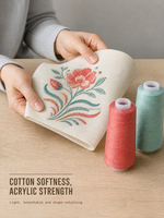 Fil à broder en coton acrylique pour machine, 16S 2 plis, 249 couleurs, 3000 yards, pour vêtements et textiles de maison