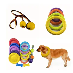 Alta qualidade EVA Dog Flying Discs Ring Toy Ball Rope brinquedo interativo do cão para Water Floating Fitness Training