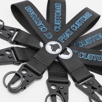 Lanière courte promotionnelle LBR personnalisée en polyester écologique avec mousqueton et logo 3D stéréoscopique en tissu de haute qualité