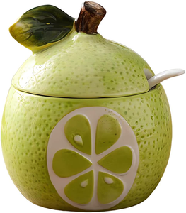 Juego de Recipientes de Cerámica Hechos a Mano con Diseño de Aguacate para Decoración de Cocina, Frascos para Alimentos y Aguacates para Uso en el Hogar o la Oficina - Product Image 1