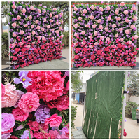 Mur de fleurs artificielles de luxe sur mesure en soie simulée bleue 8x8 pieds pour décoration de fond de mariage