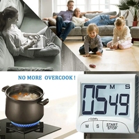 Pewaktu dapur Digital & Stopwatch digit tebal operasi sederhana Alarm keras penyangga magnet untuk memasak dan kelas