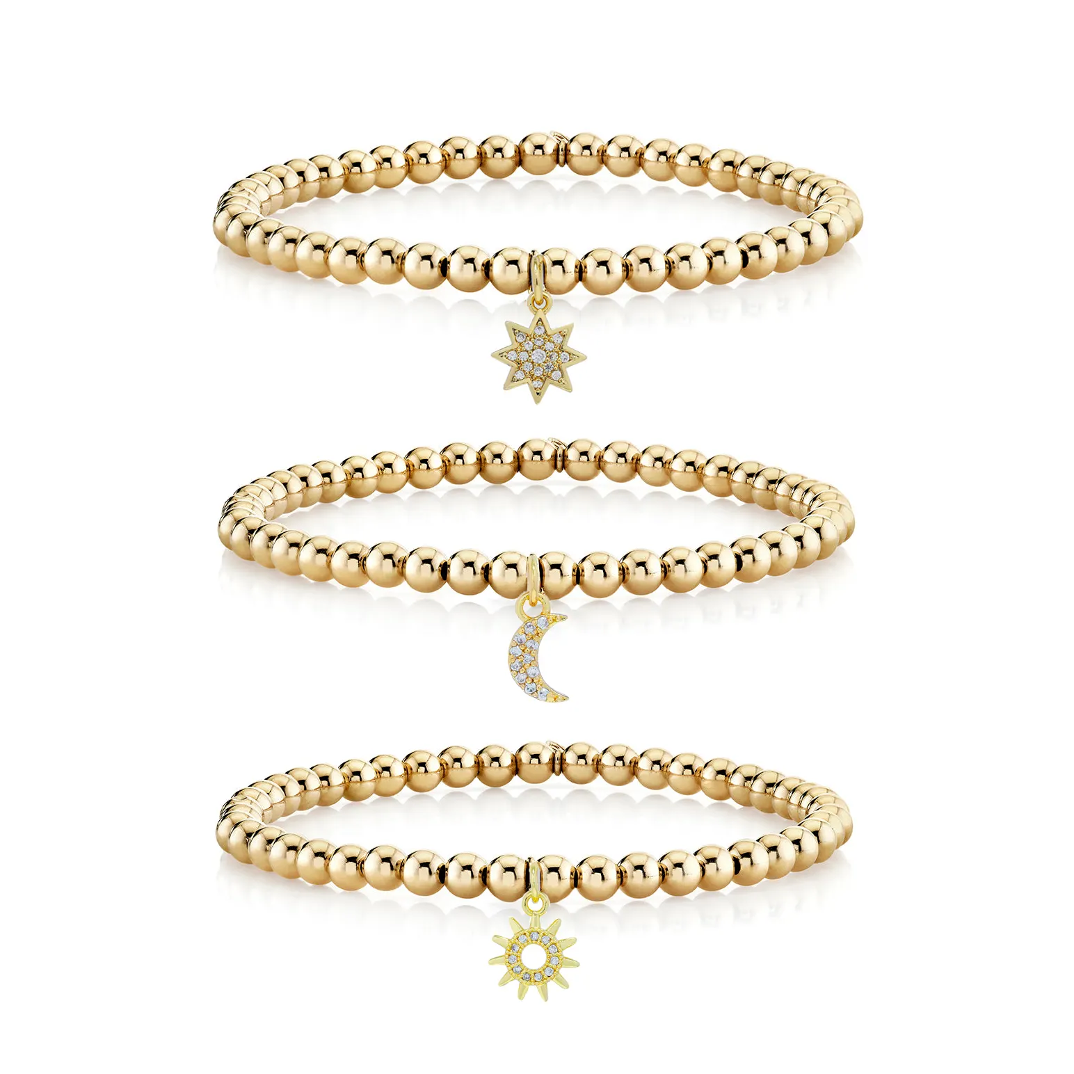 Stretch 14 Karat vergoldetes Perlen armband mit gold gestempelten Buchstaben perlen Smile Face Be Happy Gold gefülltes Perlen armband mit Charme