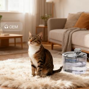 Fontaine à eau automatique pour chat en matériau PC de qualité supérieure, écologique, avec conception ultra silencieuse, portable pour une utilisation en intérieur - Product Image 1