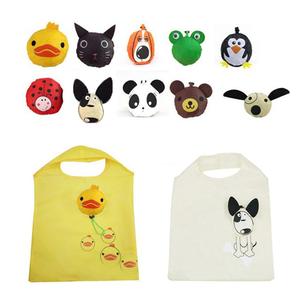 Sevimli hayvan köpek Panda şekli katlanabilir alışveriş çantası bakkal depolama katlanır yeniden kullanılabilir Tote çanta seyahat alışveriş çantası - Product Image 1