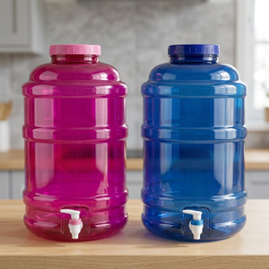 Grande gourde en plastique robuste de grande capacité avec couvercle et robinet, récipient à boisson réutilisable pour la salle de sport, le camping et les activités de plein air - Product Image 3